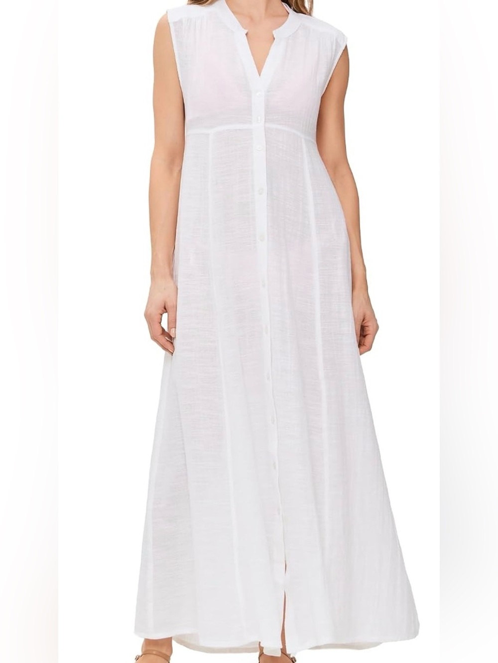 Beach Riot Sandra Maxi Dress White Cotton Button Front Sleeveless XL NWT